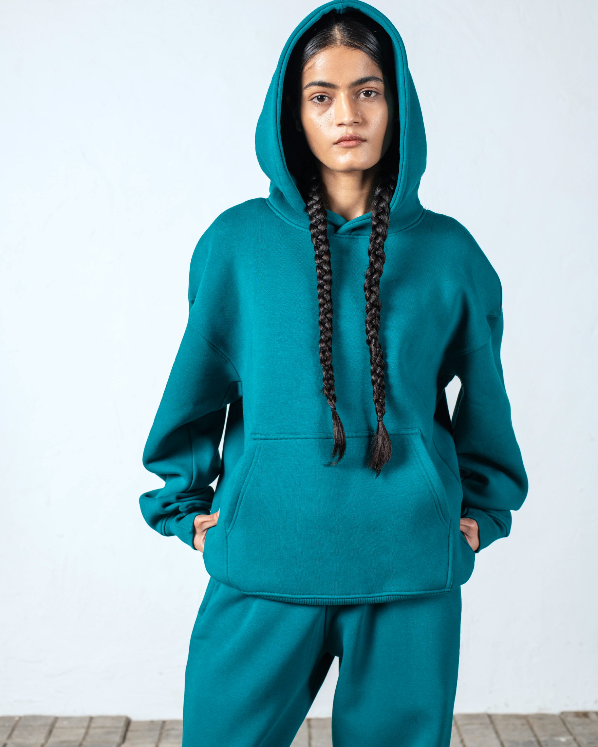Fleece Petrol Hoodie