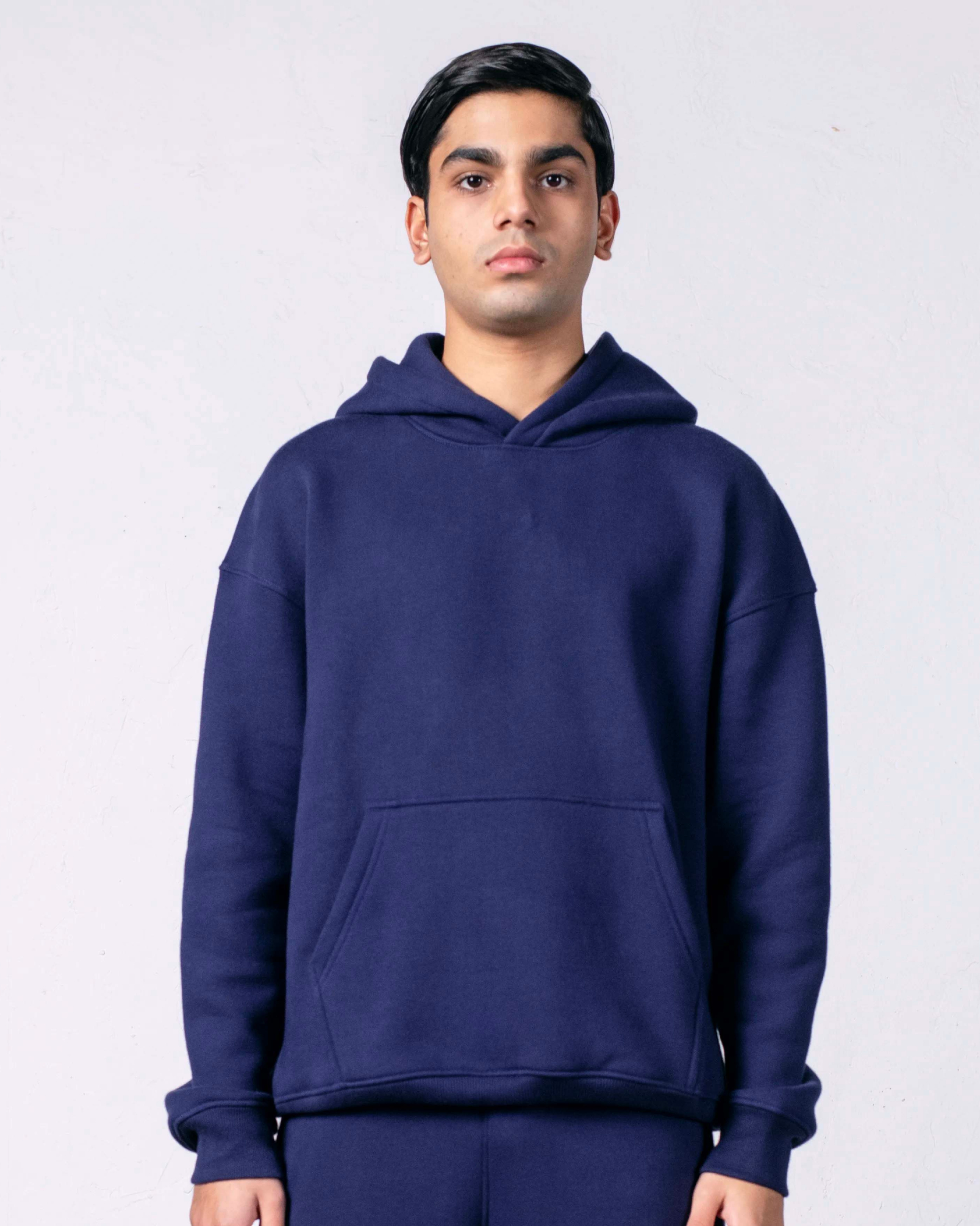 Fleece Navy Hoodie